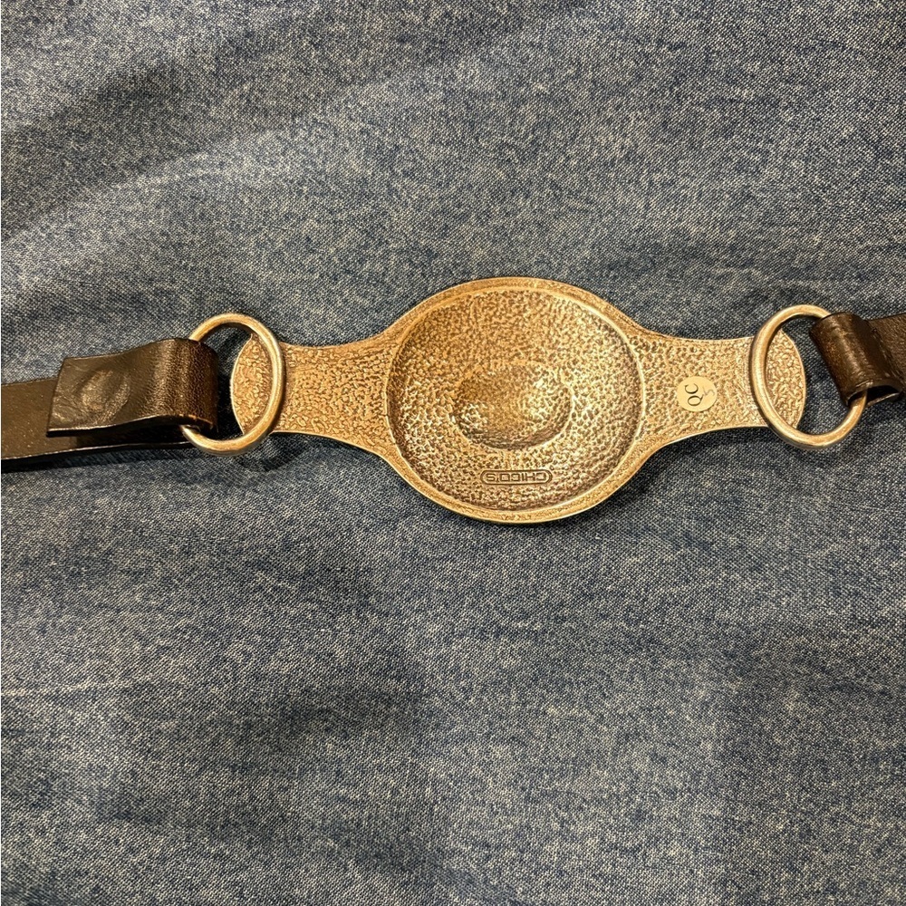 Chico’s leather belt black with metal decorative buckle sz M L - Picture 3 of 6